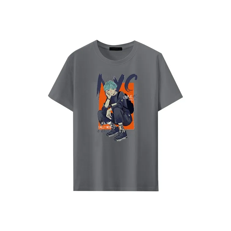 Jean West T Shirt Drop Shoulder Sleeve Summer Men's White-6