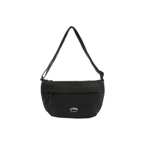LiNing Fitness Series Nylon Crossbody Bag, Shoulder Bag Unisex Black