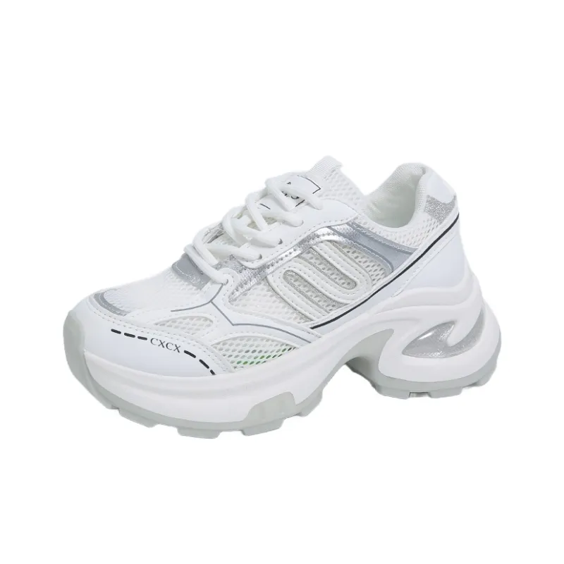 REIHUNG Cushioning Anti Slip And Wear Resistant Height Increasing Low Top Chunky Sneakers Women's-7