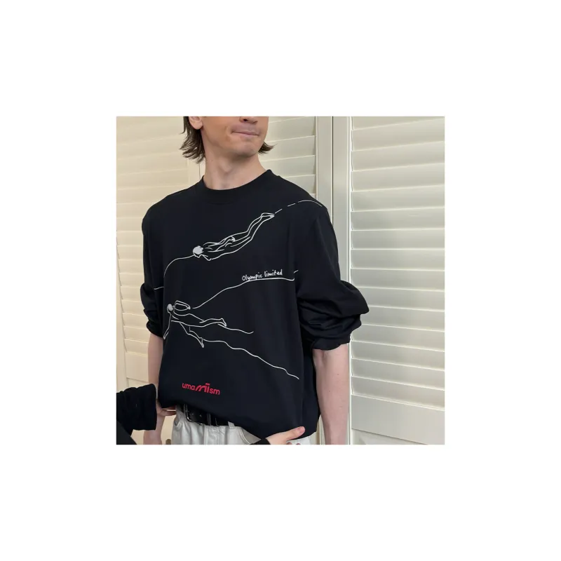 Umamiism Crew Neck Print Long Sleeved T Shirt Unisex-1