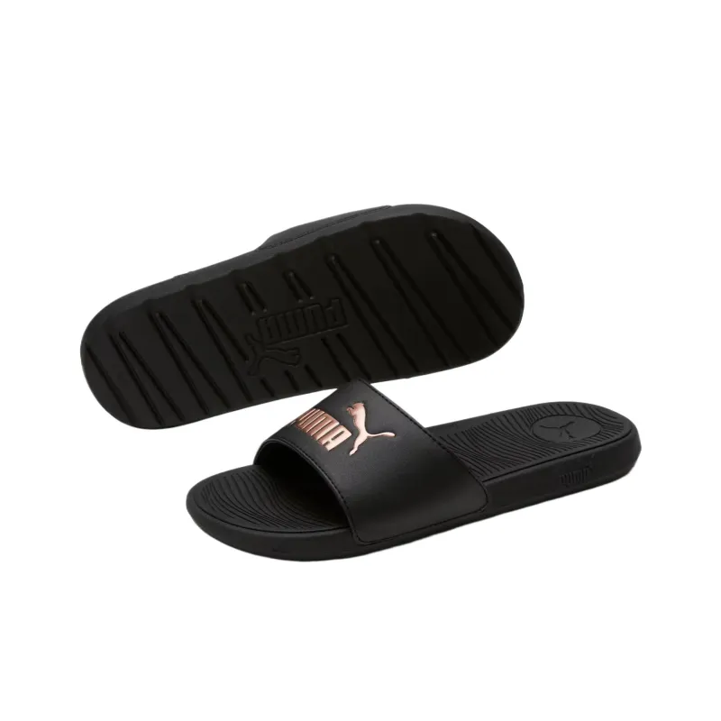 PUMA Cool Cat 2.0 Slip Resistant Quick Dry Slide Slippers Women's Black Rose Gold-3