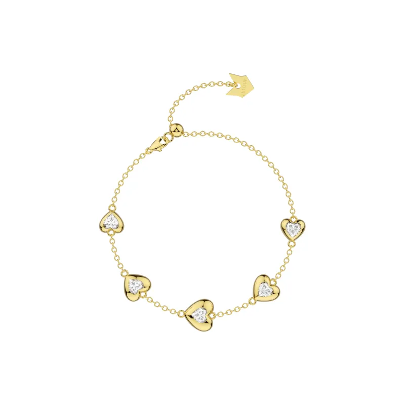 LELOUP Synthetic Cubic Zirconia Bracelets Women's Gold Silver-3