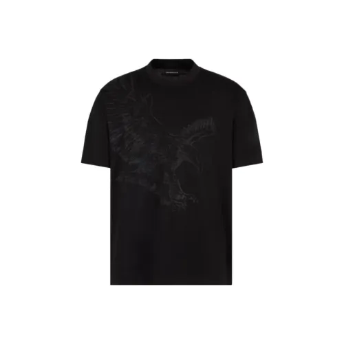 ARMANI JEANS Asv Lyocell blend Jersey T shirt With Oversized Eagle Embroidery And Print