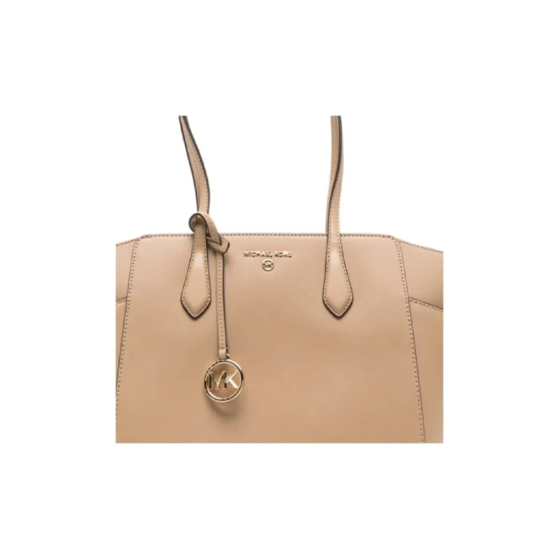 MICHAEL KORS MARILYN Leather Tote Bag, Shopping Bag, Shoulder Bag, Handbag Women's Beige-2