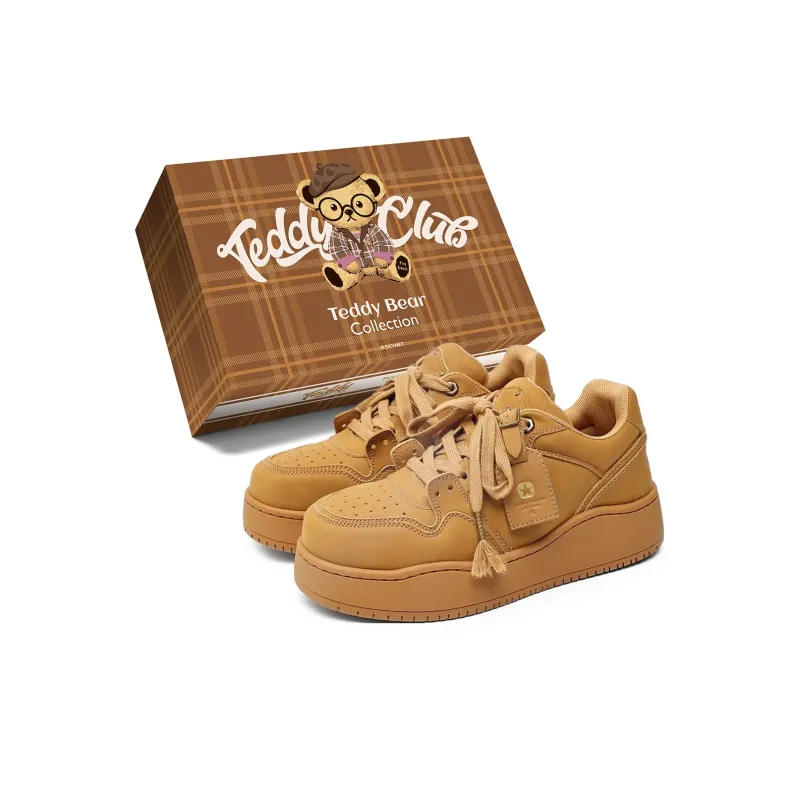 Teddy Bear Collection Coverage Abrasion Resistant Height Increasing Low Top Skateboard Shoes Women's-4
