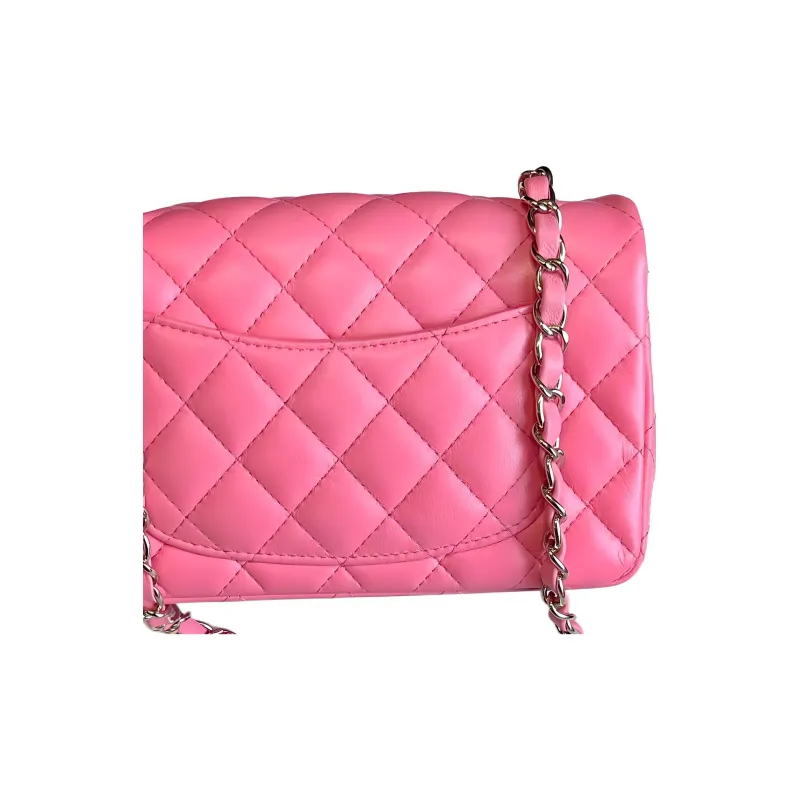 CHANEL Lambskin Shoulder Bag, Crossbody Bag Mini Women's Barbie Pink-2