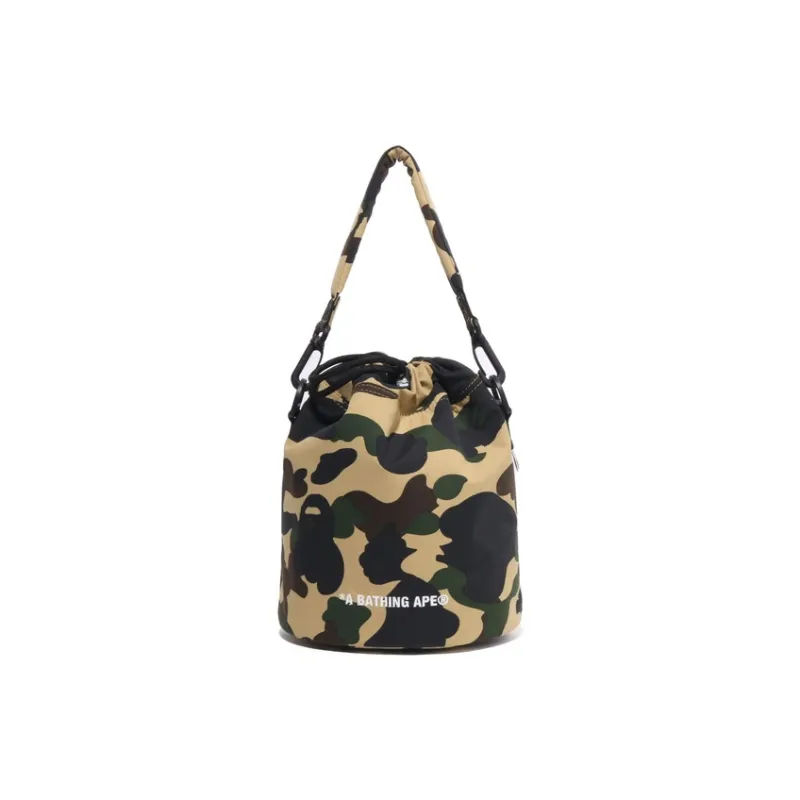 A BATHING APE Fabric Crossbody Bag Unisex Green/Yellow-4
