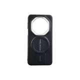 Strong Magnetic[Original Leather-Textured-Black]Transparent Lens Ring_ Independent Button