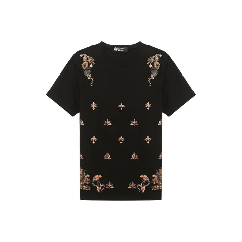 ANDREW MACKENZIE T Shirt Men's Black Orange