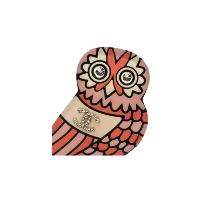 CHANEL 2018 Resin And Cc Crystal Owl Brooch Costume Brooch-2