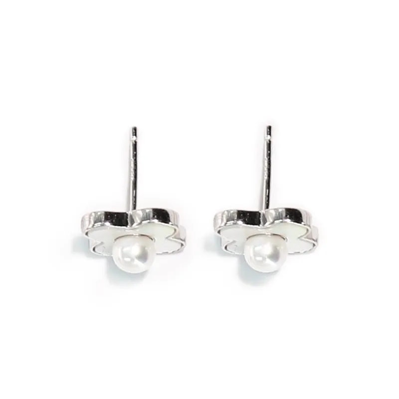 SANWUBALUOKE Pearl Stud Earrings Women's-3