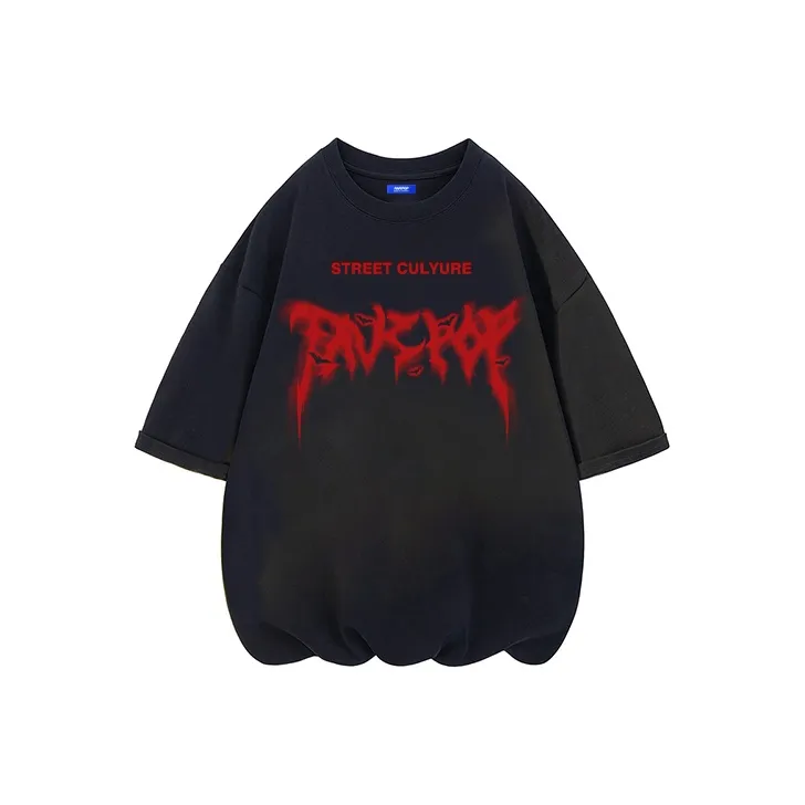 FAVEPOP Loose Fit Casual Crew Neck Short Sleeved T Shirts Unisex-0