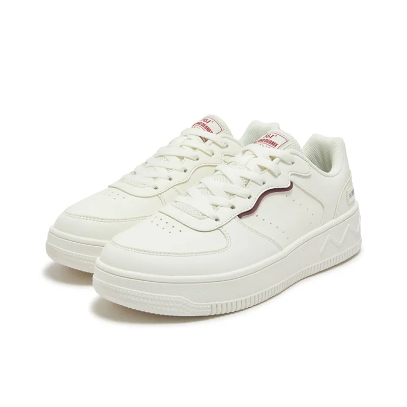 361° Air Force One Anti Slip Wear Resistant Low Top Skateboard Shoes Men's Feather White Black Cherry-2