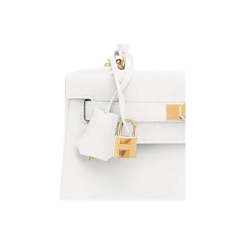 HERMES Kelly Evercolor Leather Kelly Bag Shoulder Bag Crossbody Bag Handbag Women's 01 Blanc Pure White-4