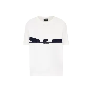 EMPORIO ARMANI Asv Jersey T shirt With Contoured Eagle Flocked Print