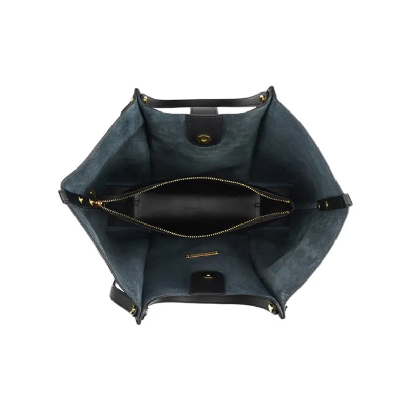 H YXIANG Cow Leather One Shoulder Handbag Regular Women's Graphite-3