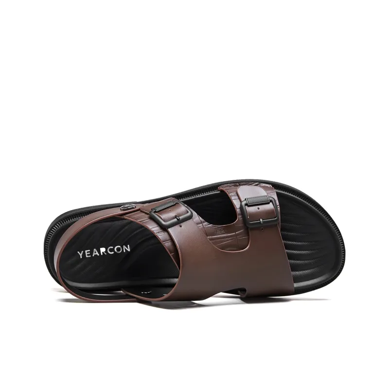 YEARCON Beach Sandals Men Brown-6