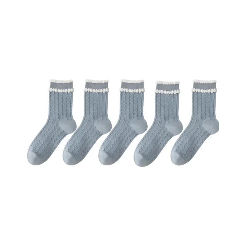 Lan Miao Mid Calf Socks Women's 5 Pack-11