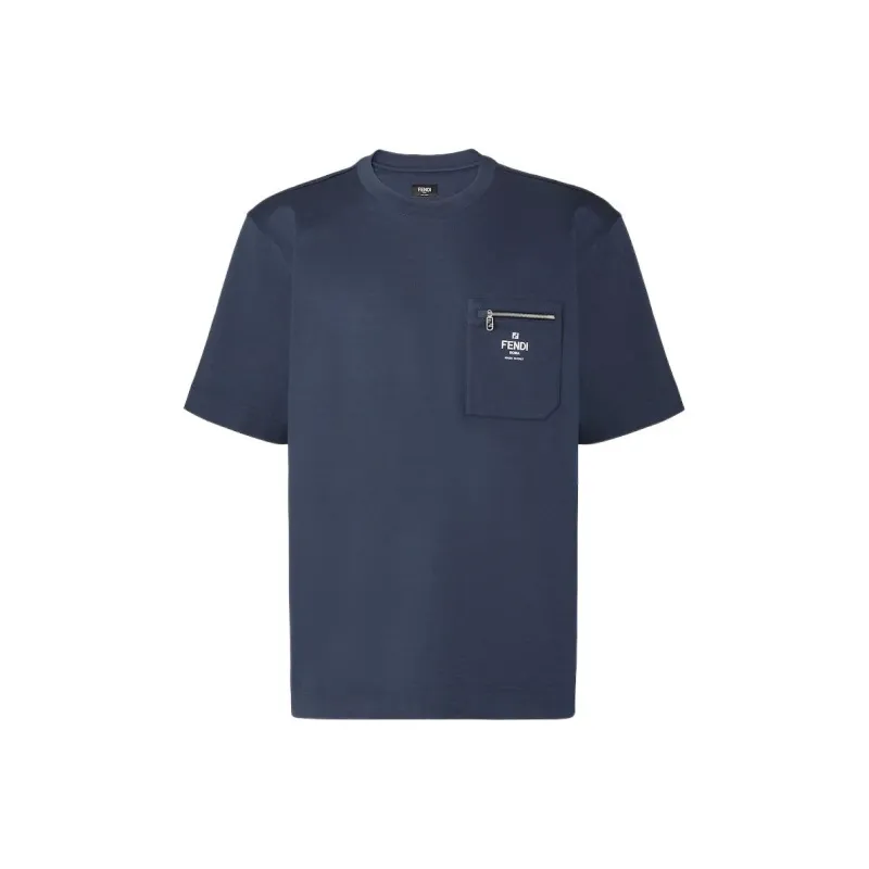FENDI Logo Printed Crewneck T Shirt-0
