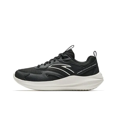 Anta Slip Resistant Cushioning Abrasion Resistant Low Top Casual Running Shoes Women's Jeson Black/Ivory White