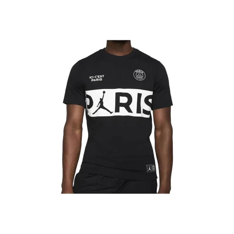 Jordan PSG Wordmark T Shirts Men Black-1