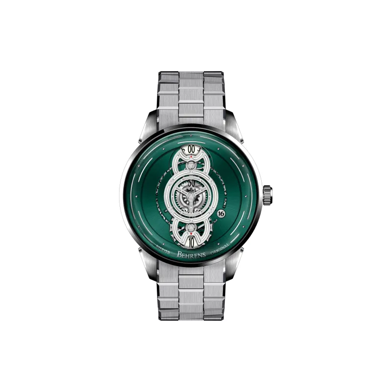 BEHRENS Original Collection Automatic Mechanical Movement Watch Unisex Green Dial-0