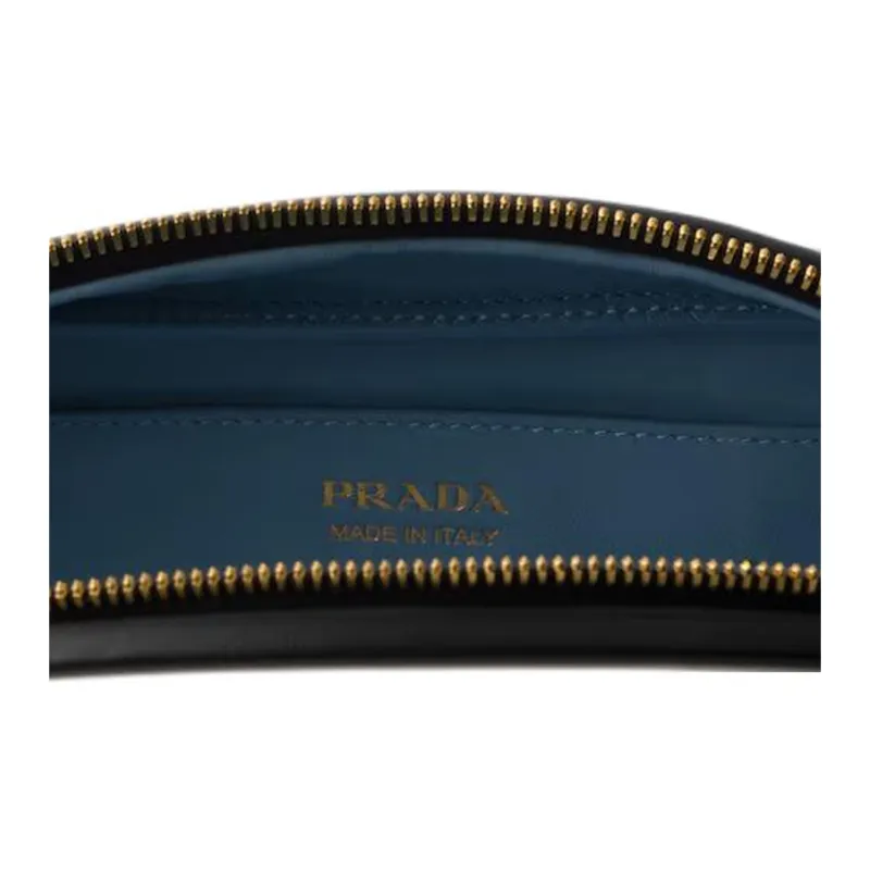 PRADA Calfskin Shoulder Bag Women's Sky Blue/White-5