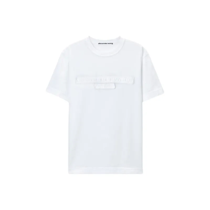 Alexander Wang Distressed Logo Short Sleeve Tee-0