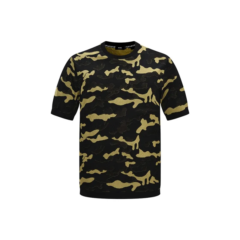 RARE Short Sleeved T Shirt With 'Xu' Logo Men's Camouflage-0