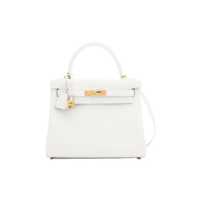 HERMES Kelly Evercolor Leather Kelly Bag Shoulder Bag Crossbody Bag Handbag Women's 01 Blanc Pure White-0