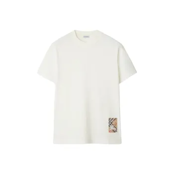 Burberry Check Patch Crewneck T Shirt