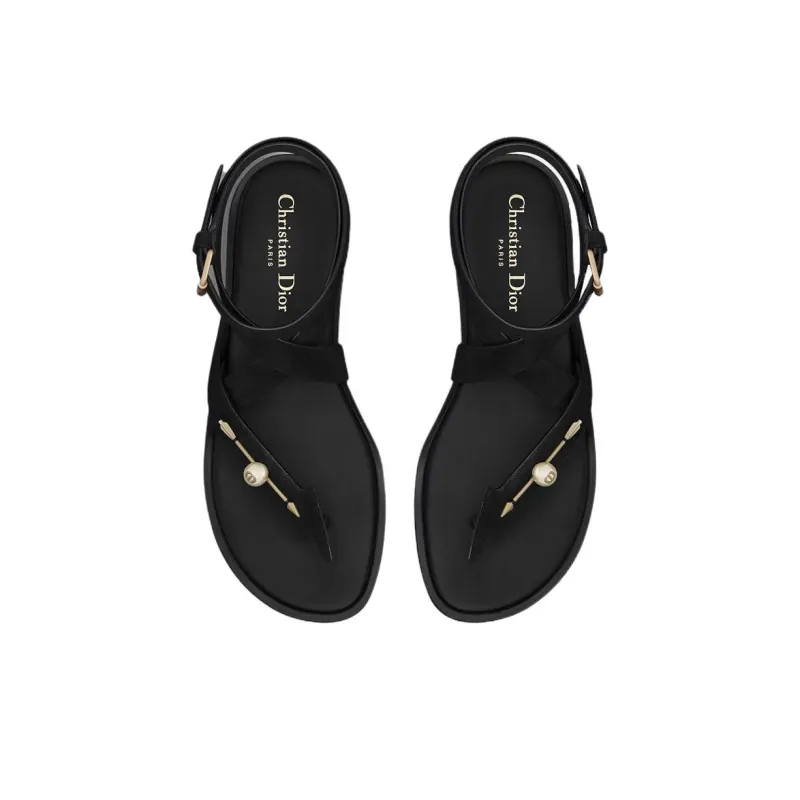 DIOR D Vinity One Strap Sandals Women's Black-2