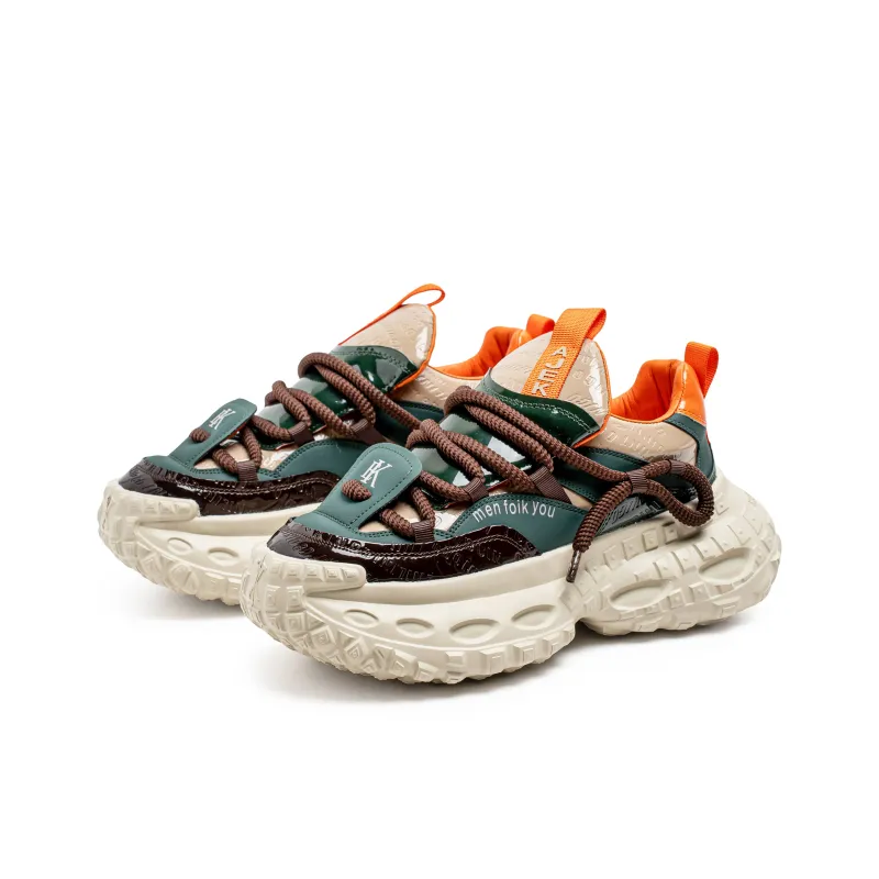 Team Bees Height Increasing Wear Resistant Slip Resistant Low Top Chunky Sneakers Men's-5