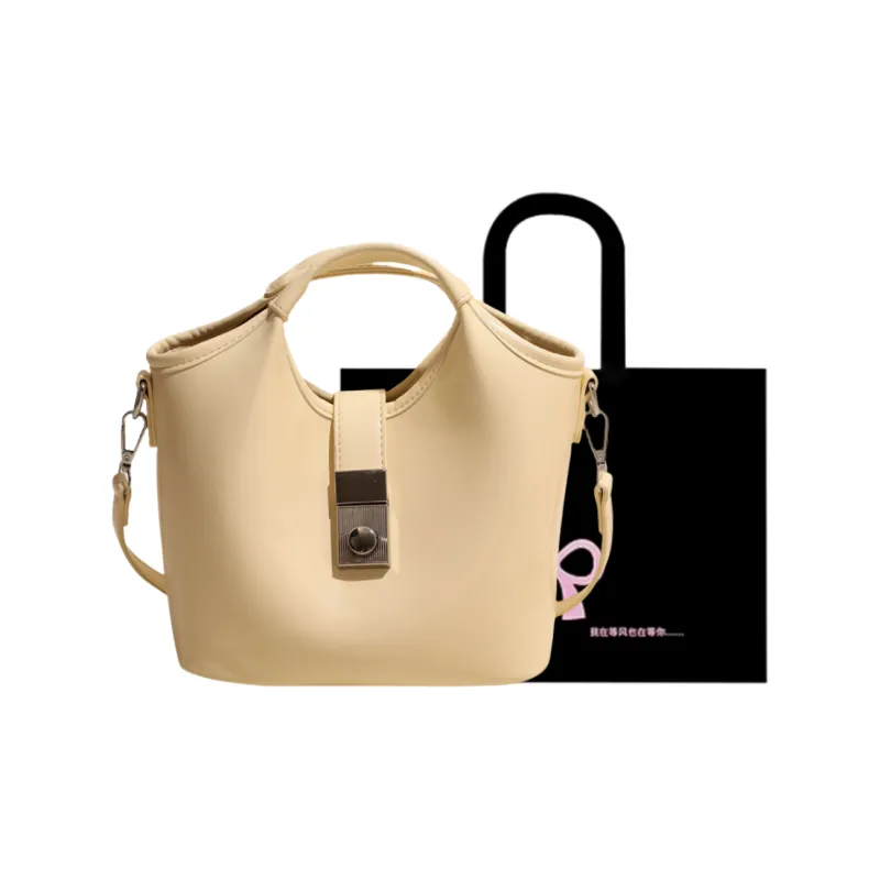 HACIN PU One Shoulder Handbag Women's White/Black/Yellow/Pink-14
