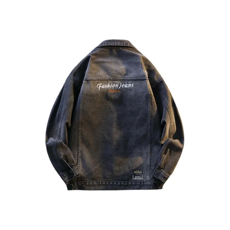 Tonlion Denim Jacket Unisex Black Gray-1