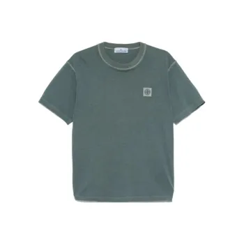 STONE ISLAND Logo appliqué Cotton T shirt