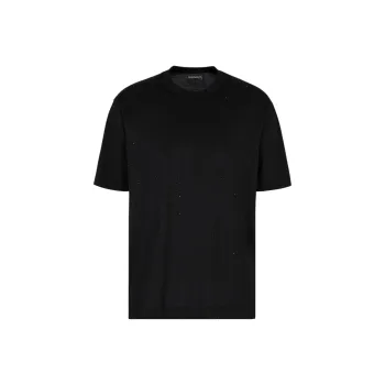 EMPORIO ARMANI Asv Clubwear T shirt In A Lyocell Blend Jersey With All over Rhinestones
