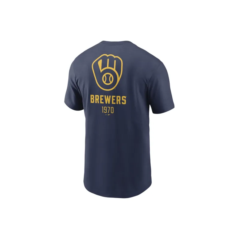 Nike x MLB Collaboration Milwaukee Brewers T-Shirt Men's Marine Blue-0
