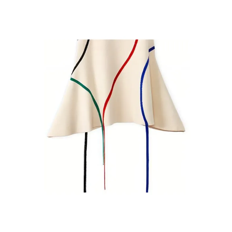 LOEWE Graphic Jacquard Bustier Dress 'White/Multicolor'-4