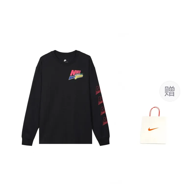 Nike Sportswear T-Shirt Unisex Black Shopping Bag Included-0