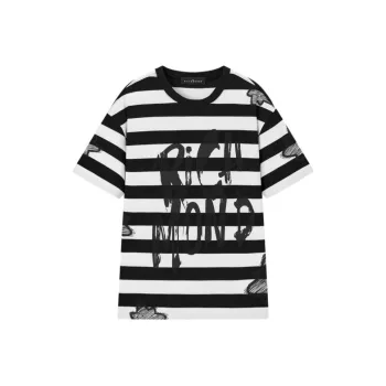 JOHN RICHMOND T Shirt Men's Black Stripes
