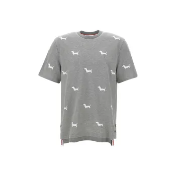 THOM BROWNE Dog Embroidered Crewneck T Shirt