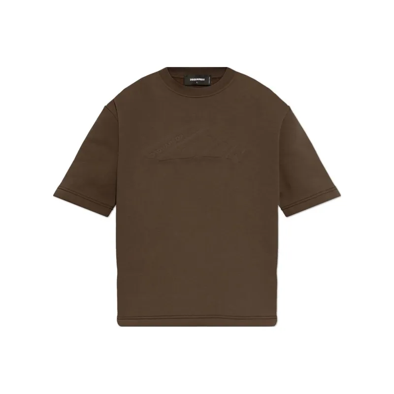 DSQUARED 2 Icon Logo Embossed Crewneck T Shirt-0