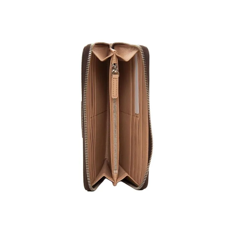 EMPORIO ARMANI Cow Leather Coin Purse Women's Brown-3