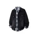 Black Coat+Gray Shirt