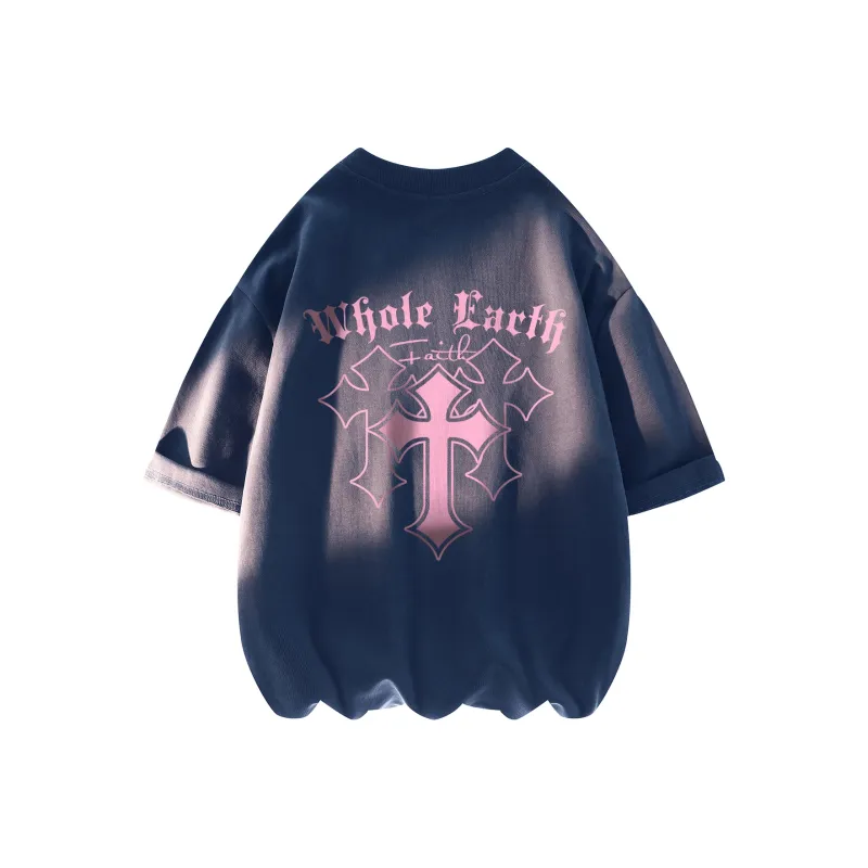 WHOLE EARTH Short Sleeved T Shirts Summer Unisex-7