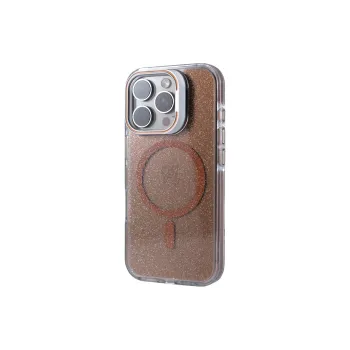 DEPA PC Material Glitter Lens Stand Magnetic Phone Cases Compatible With Apple 15/16 Collection Girlish