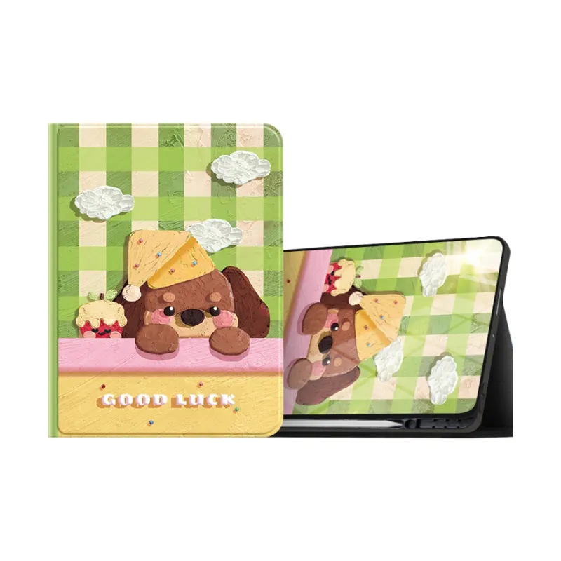 I Create My Art Silicone Material Compatible With Apple IPad. Deep Sleep Puppy Tablet Protective Case-12