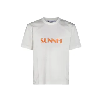 Sunnei Logo Embroidered Crewneck T Shirt