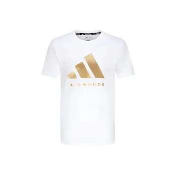 Adidas T Shirt Unisex White Gold